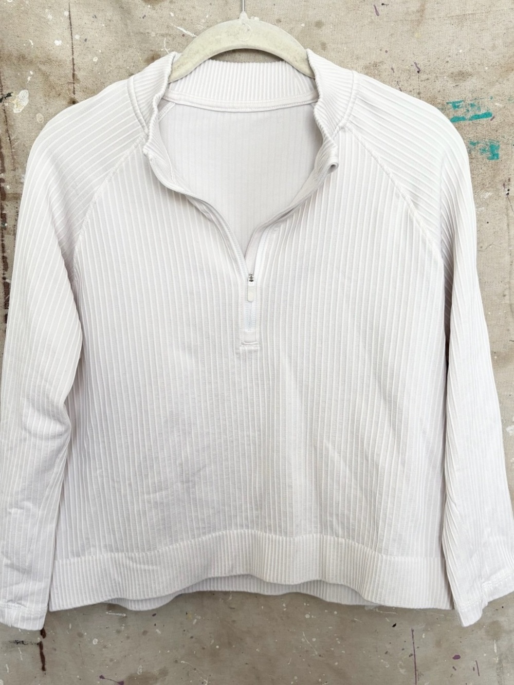 Lululemon Rest Less Cropped Half Zip, Rib White - Picture 2 of 6
